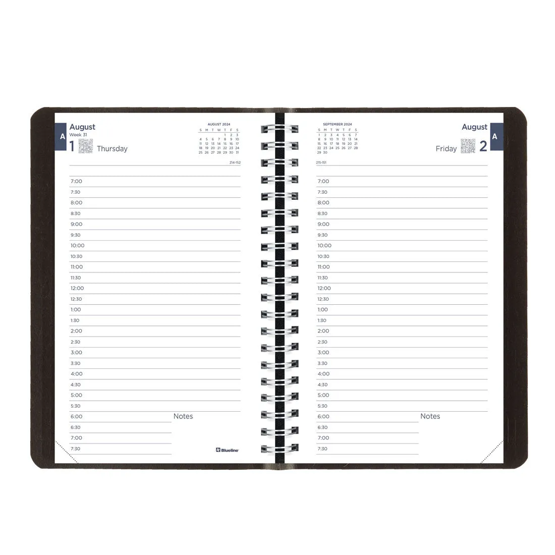 Academic Daily Planner 2024-2025, Black, CA201.BLK