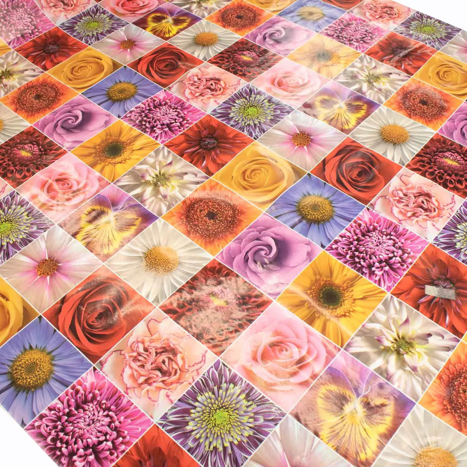 Blooming Flower Plastic Tablecloth Fabric