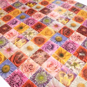 Blooming Flower Plastic Tablecloth Fabric