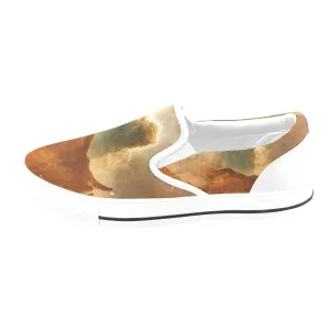 Brown Marble Slip-on Canvas Women's Shoes