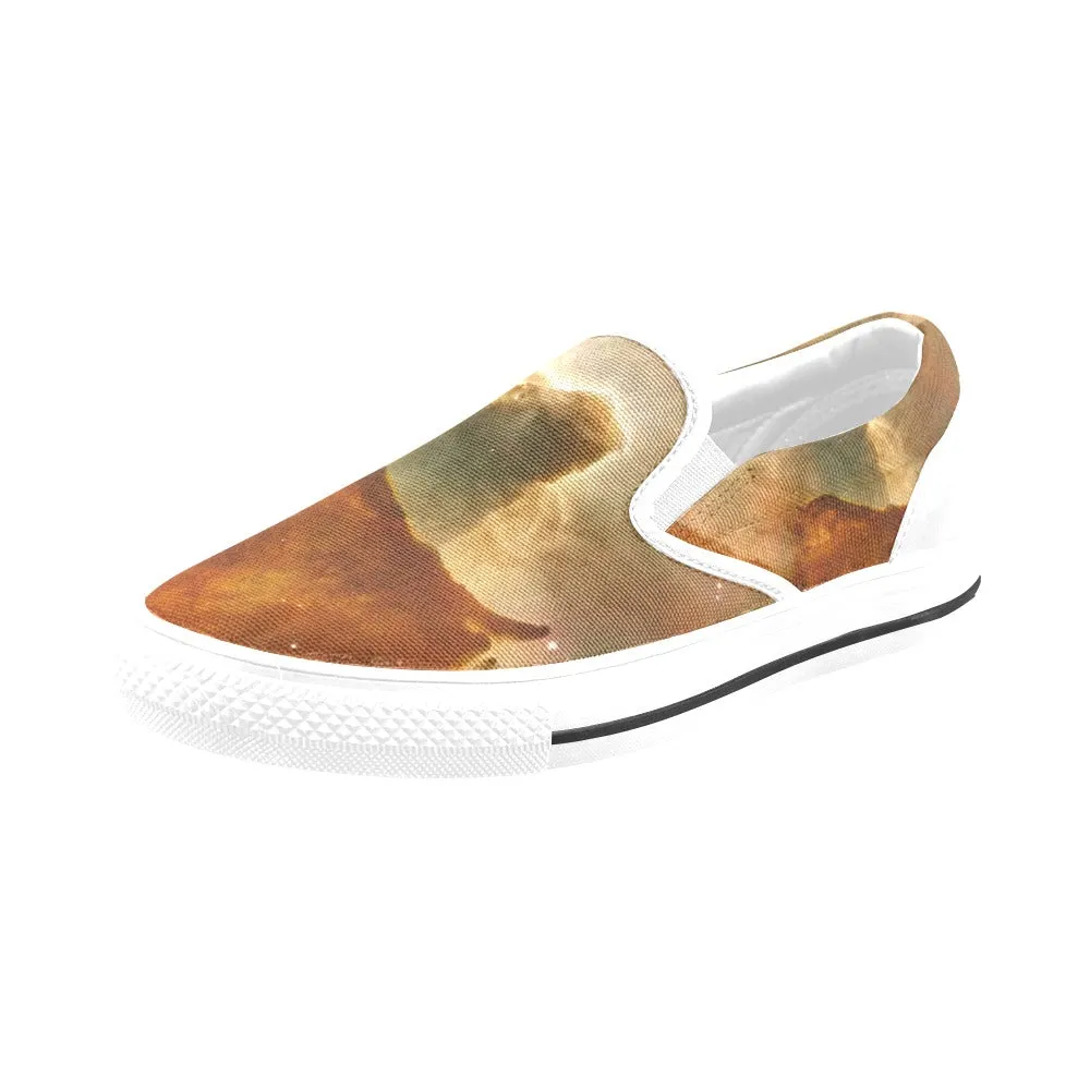 Brown Marble Slip-on Canvas Women's Shoes