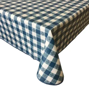 CAC China TCVG-7052B Table Cover Vinyl W/ Flannel Blue 70x52" /Each