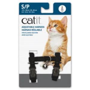 Catit Adjustable Nylon Cat Harness - Black, Small