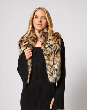 Cheetah Print Fox Faux Fur Vest