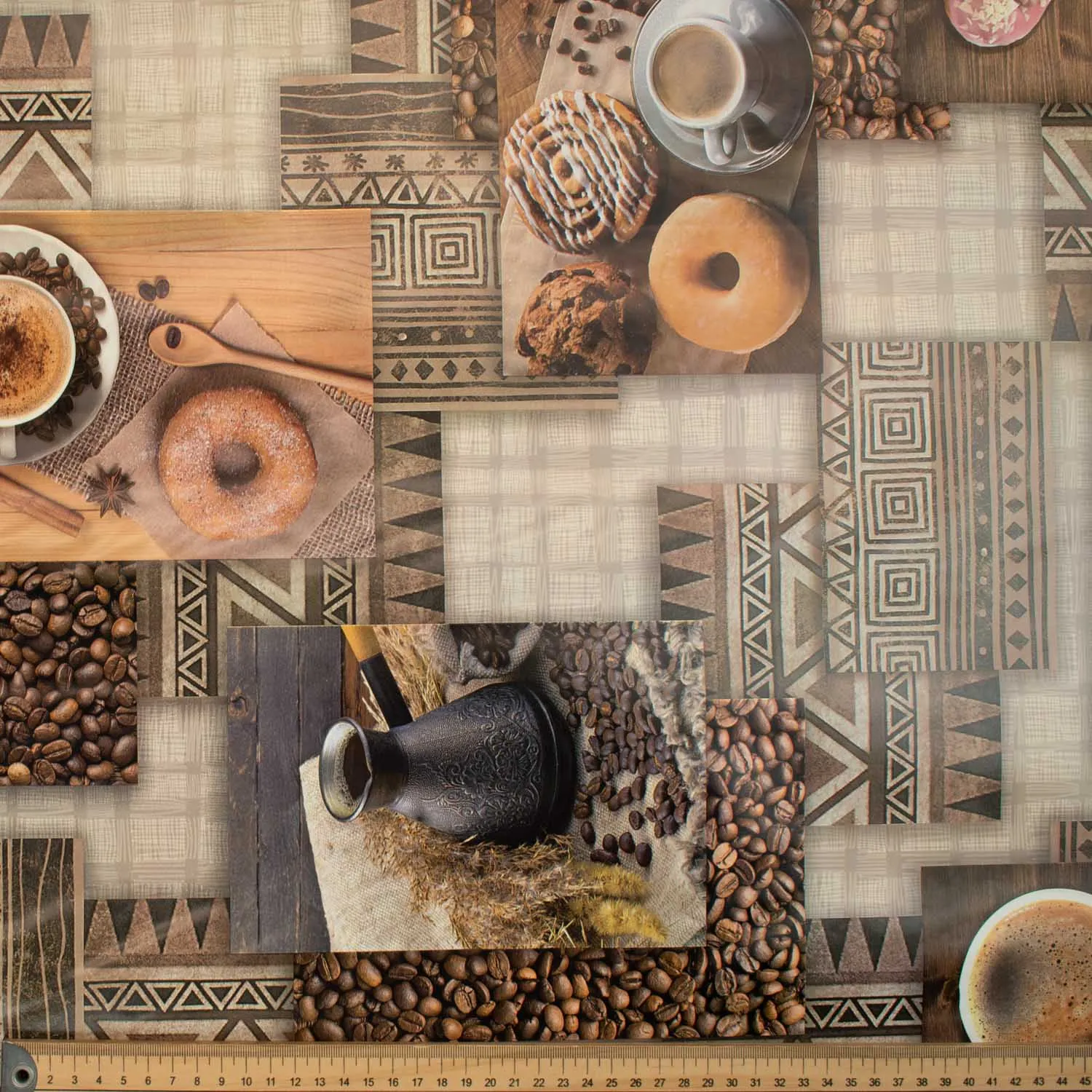 Coffee & Dessert Plastic Tablecloth Fabric