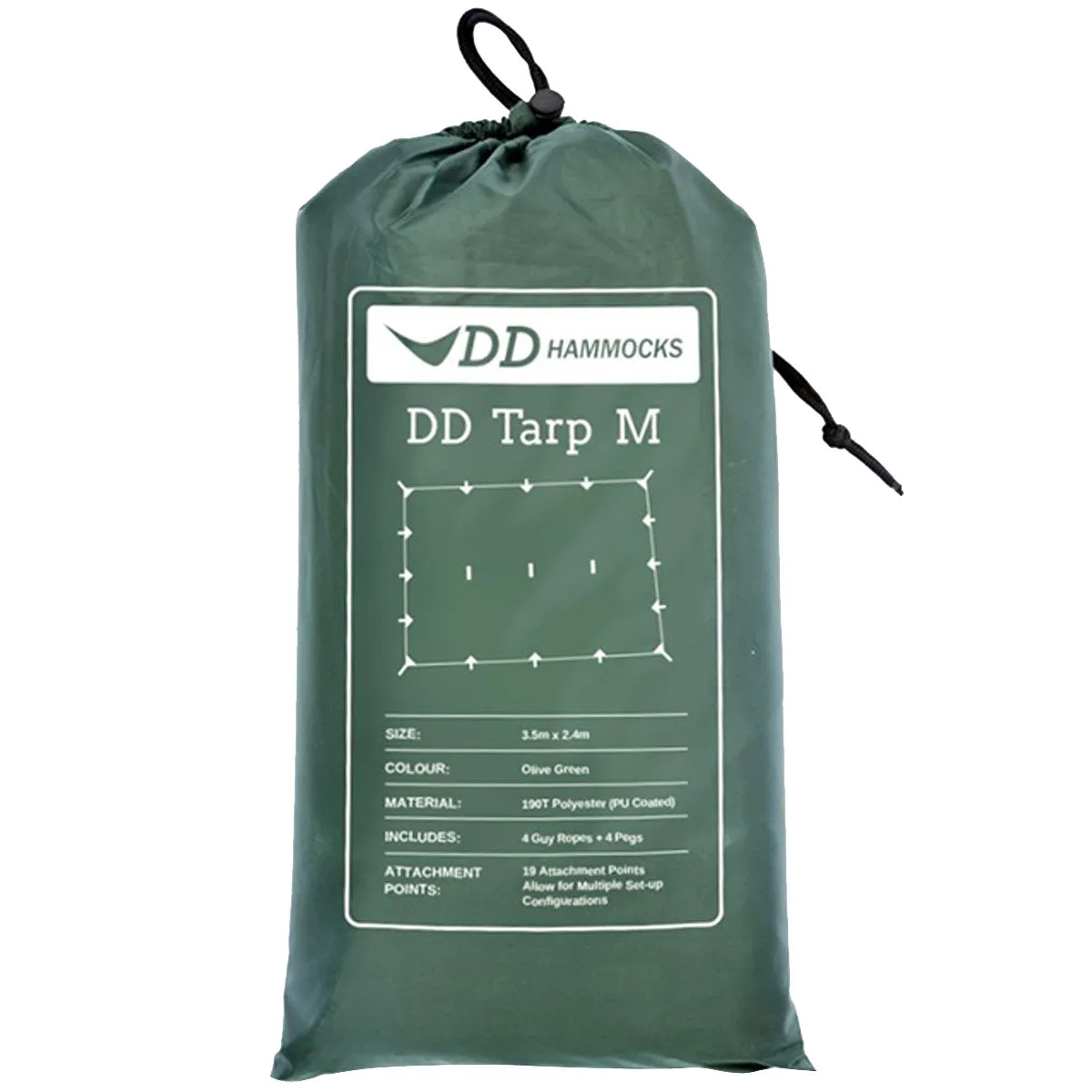 DD Hammocks Tarp M - 3.5m x 2.4m Olive Green