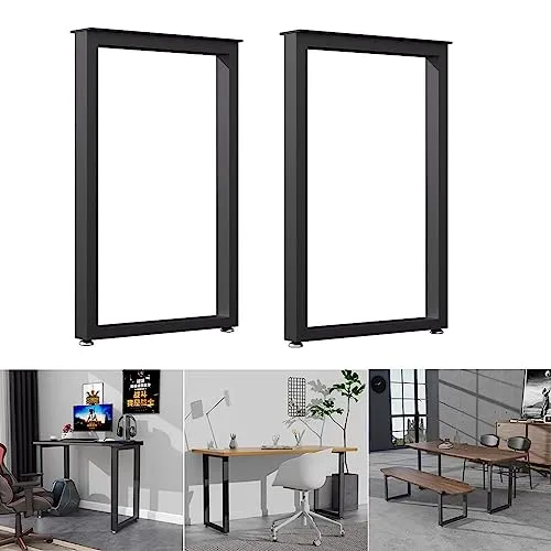 DECORILA Coffee Table Legs Metal Legs for (Rectangular, 28*H-18* W),Heavy Duty Metal Bench Legs for Tea Table,DIY Table,TV Tables (Set of 2) (Rectangular, 28*H-18* W)