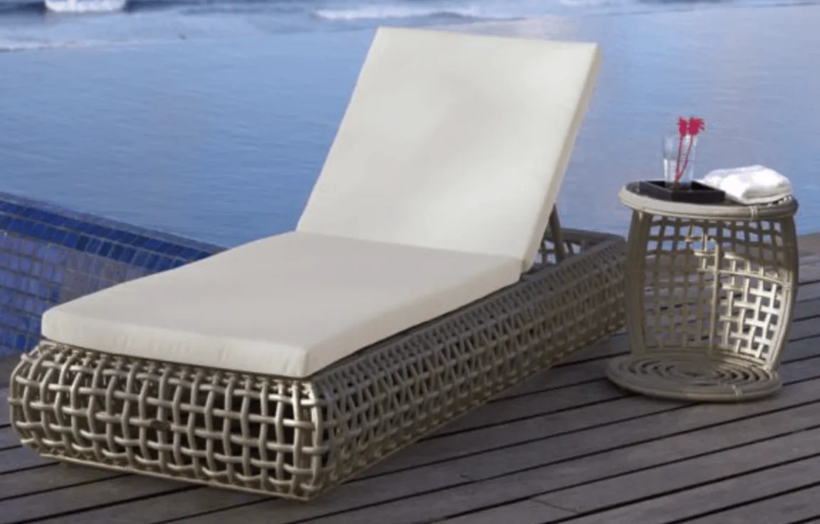 Dune Road Outdoor Chaise Lounger  With Canvas Cushion