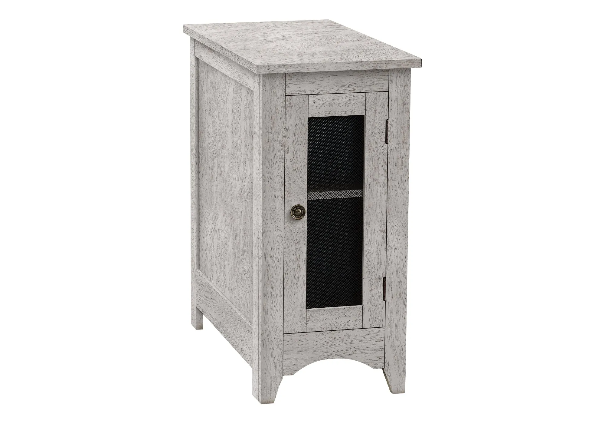 Elegance Grey Veneer Accent Table - Transitional Nightstand with Storage