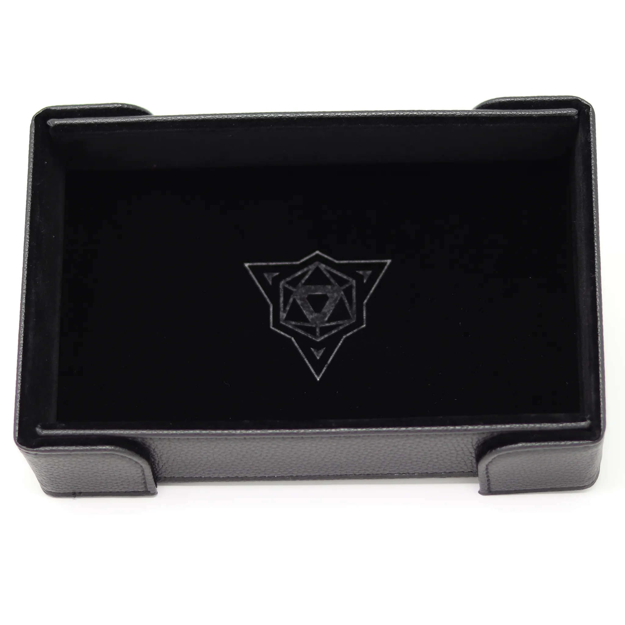 Folding Rectangle Magnetic Dice Tray: Black Velvet