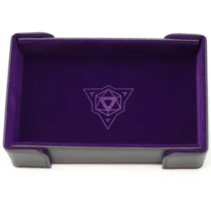 Folding Rectangle Magnetic Dice Tray: Purple Velvet