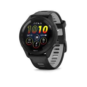 Forerunner® 265 (Black Bezel and Case with Black/Powder Gray Silicone Band)