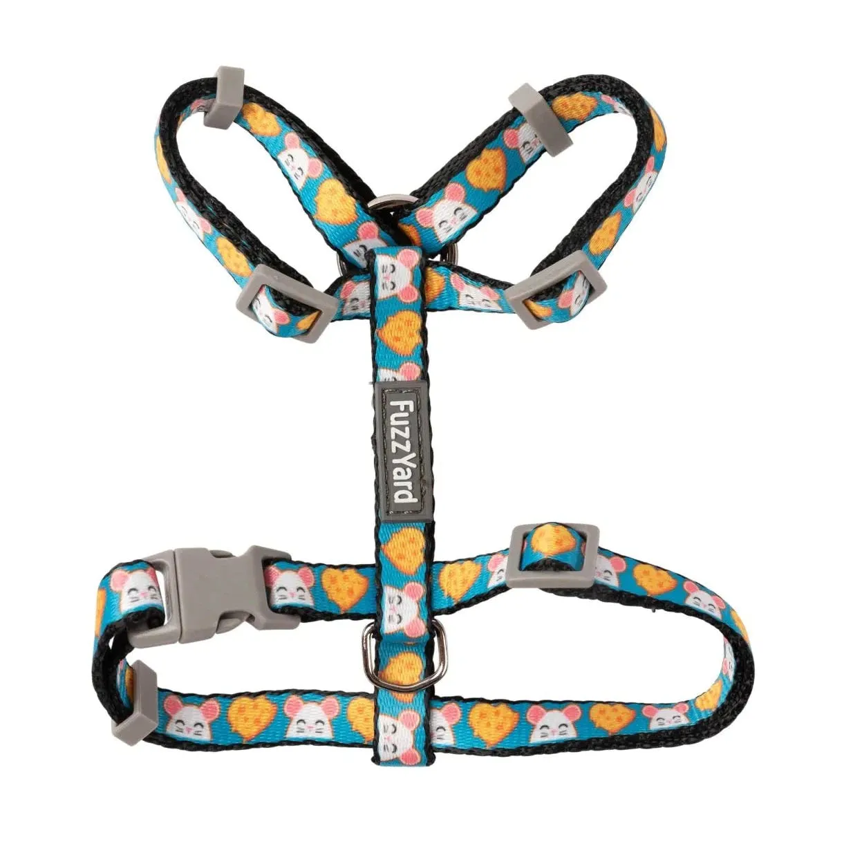 FuzzYard Cheesy Hearts Cat Harness and Lead Walking Set^^^