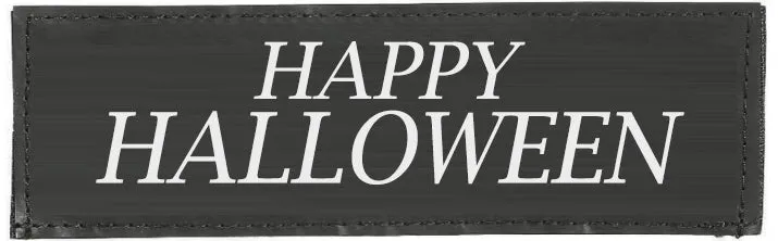 Halloween Patches " HAPPY HALLOWEEN"  Large / Small Harness Labels - 1 x Pair