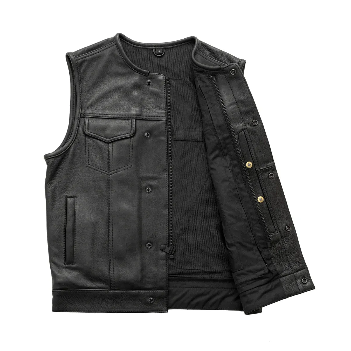 Highside Men's Motorcycle Leather Vest - Extreme Biker Leather