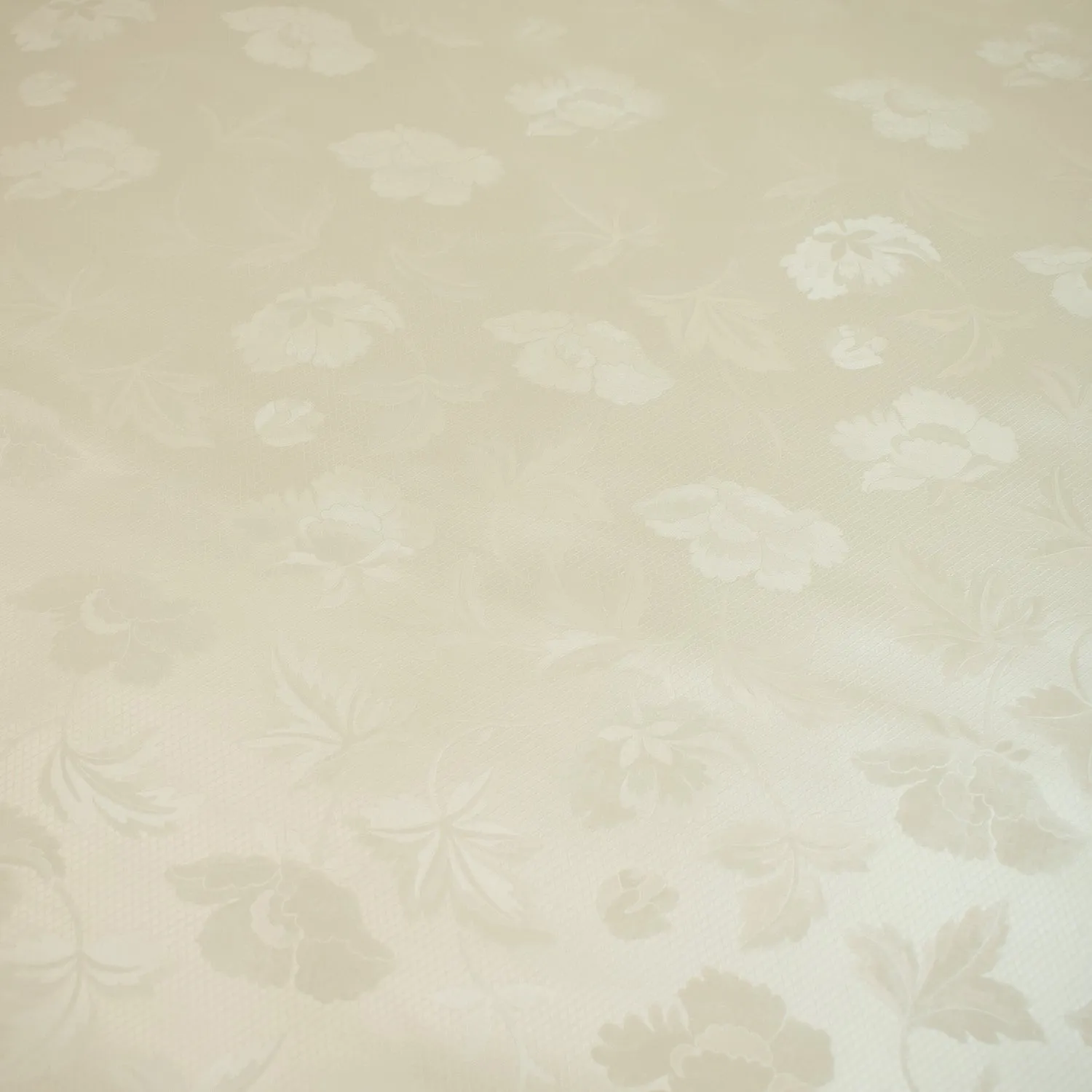 Ivory Vines Tone on Tone Plastic Tablecloth Fabric