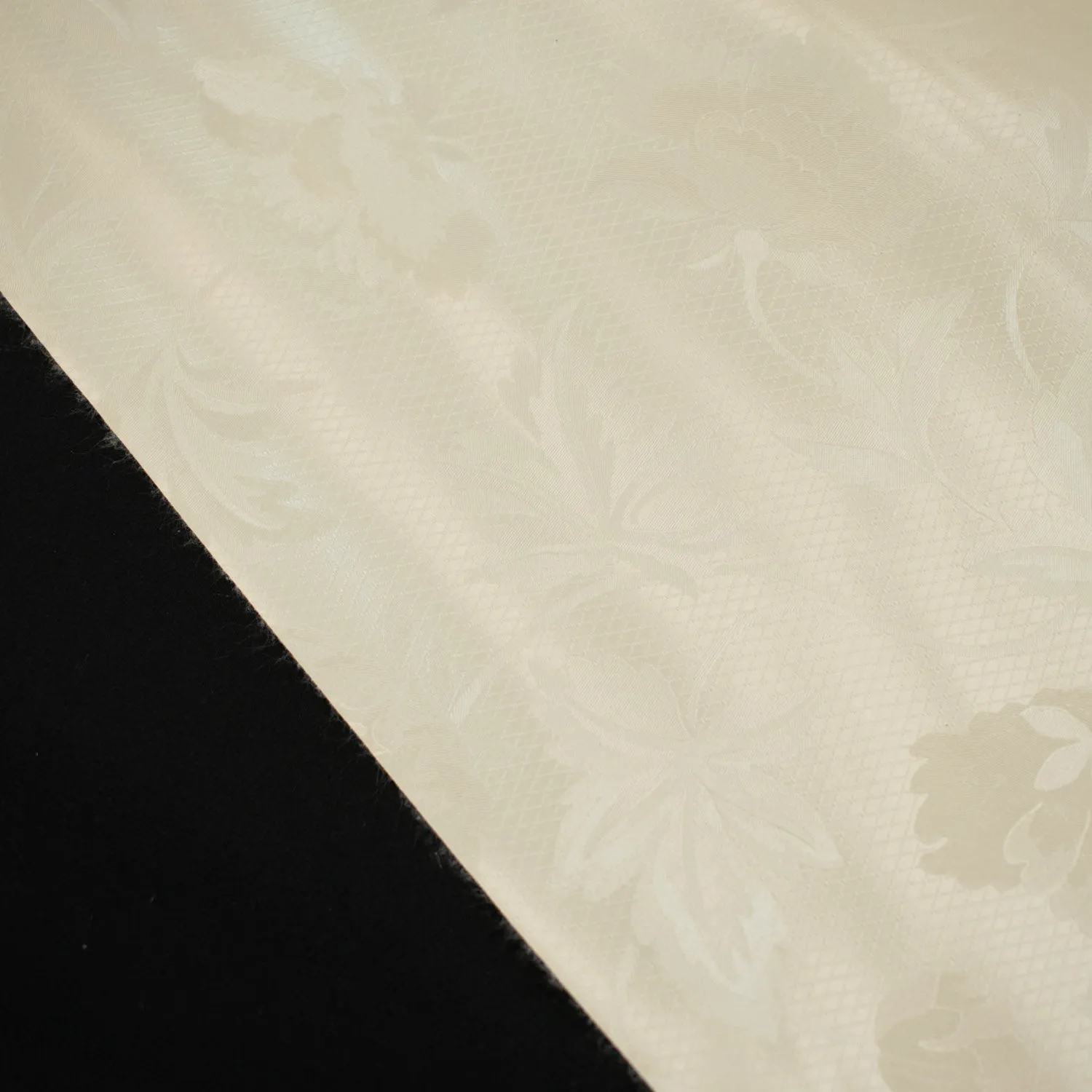 Ivory Vines Tone on Tone Plastic Tablecloth Fabric