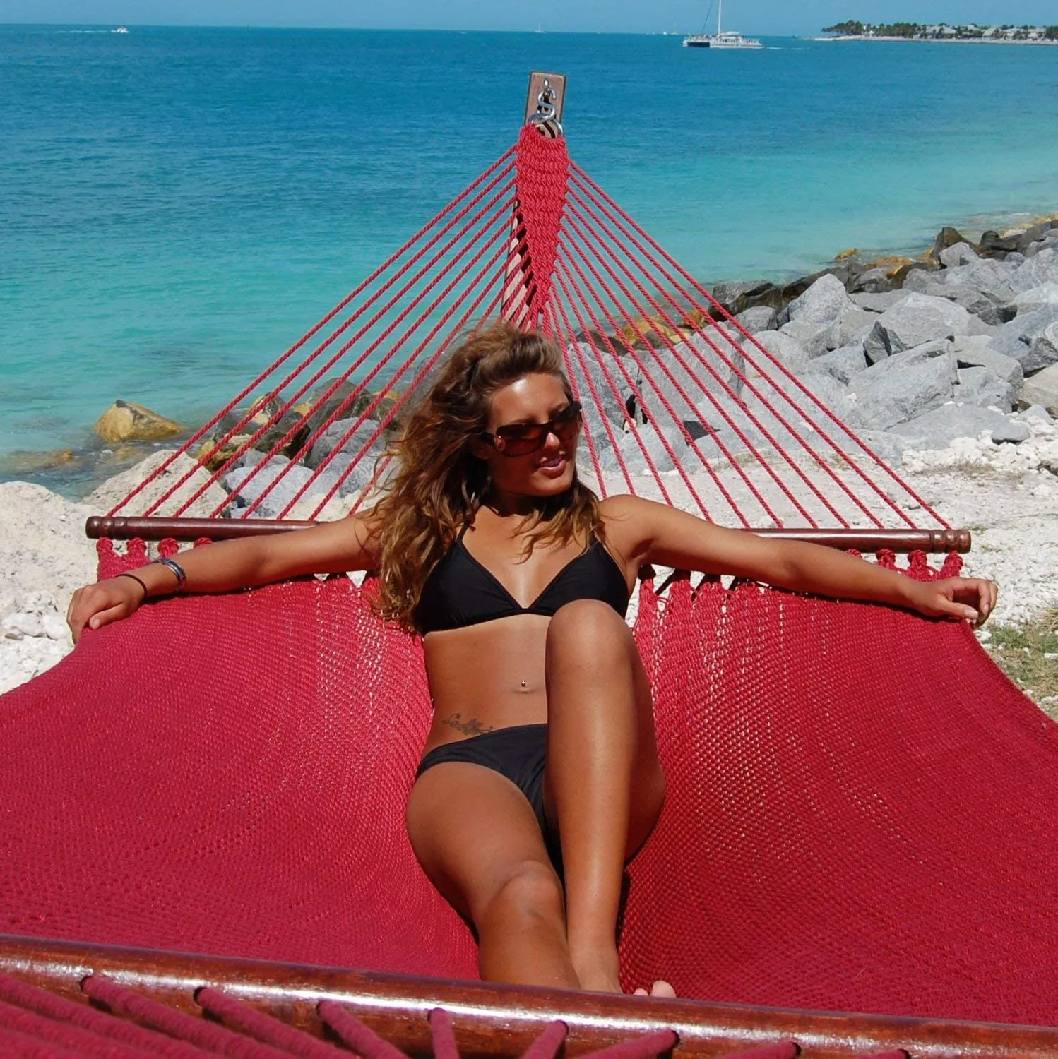 Jumbo Caribbean Hammock - Red