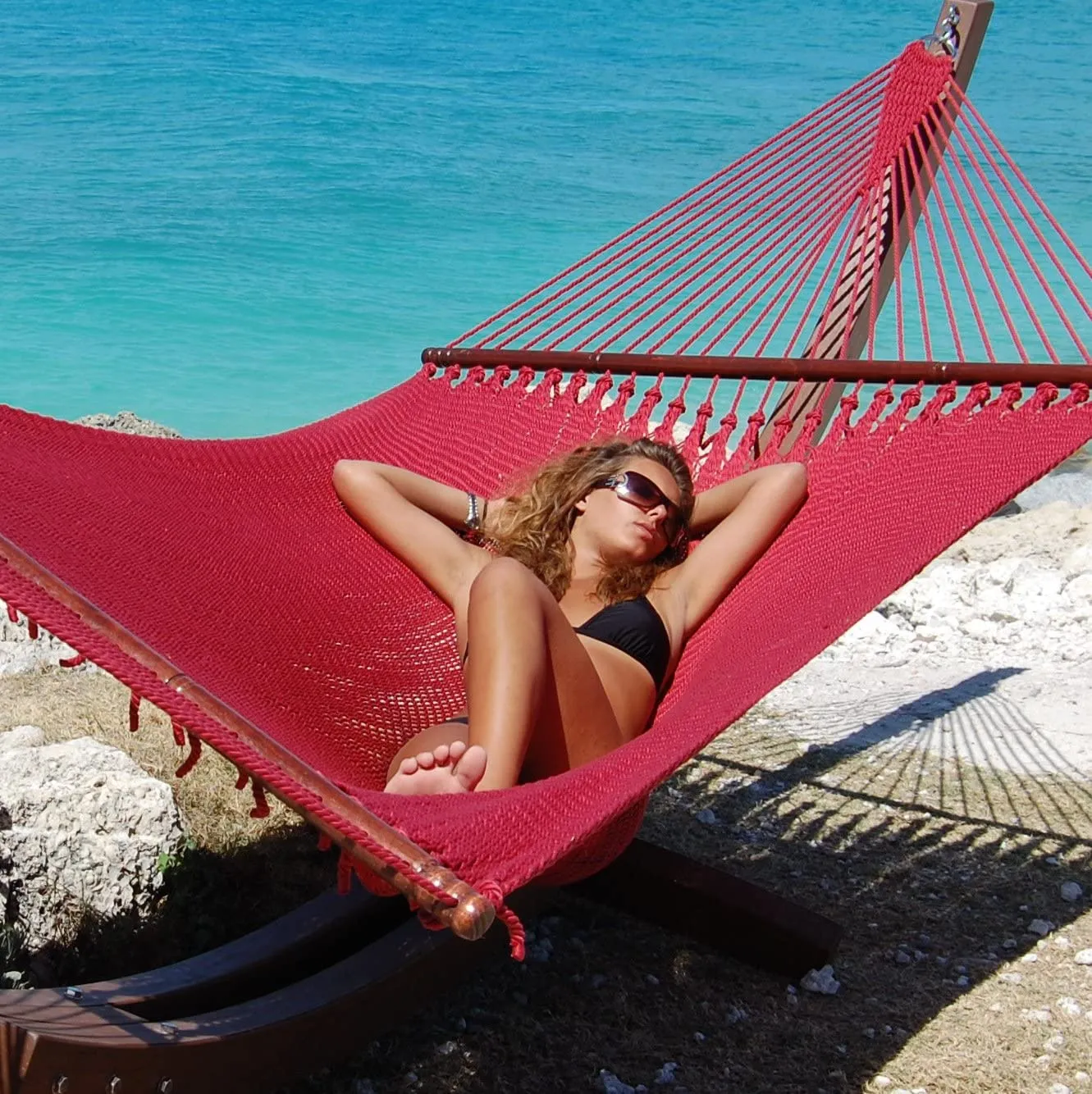 Jumbo Caribbean Hammock - Red