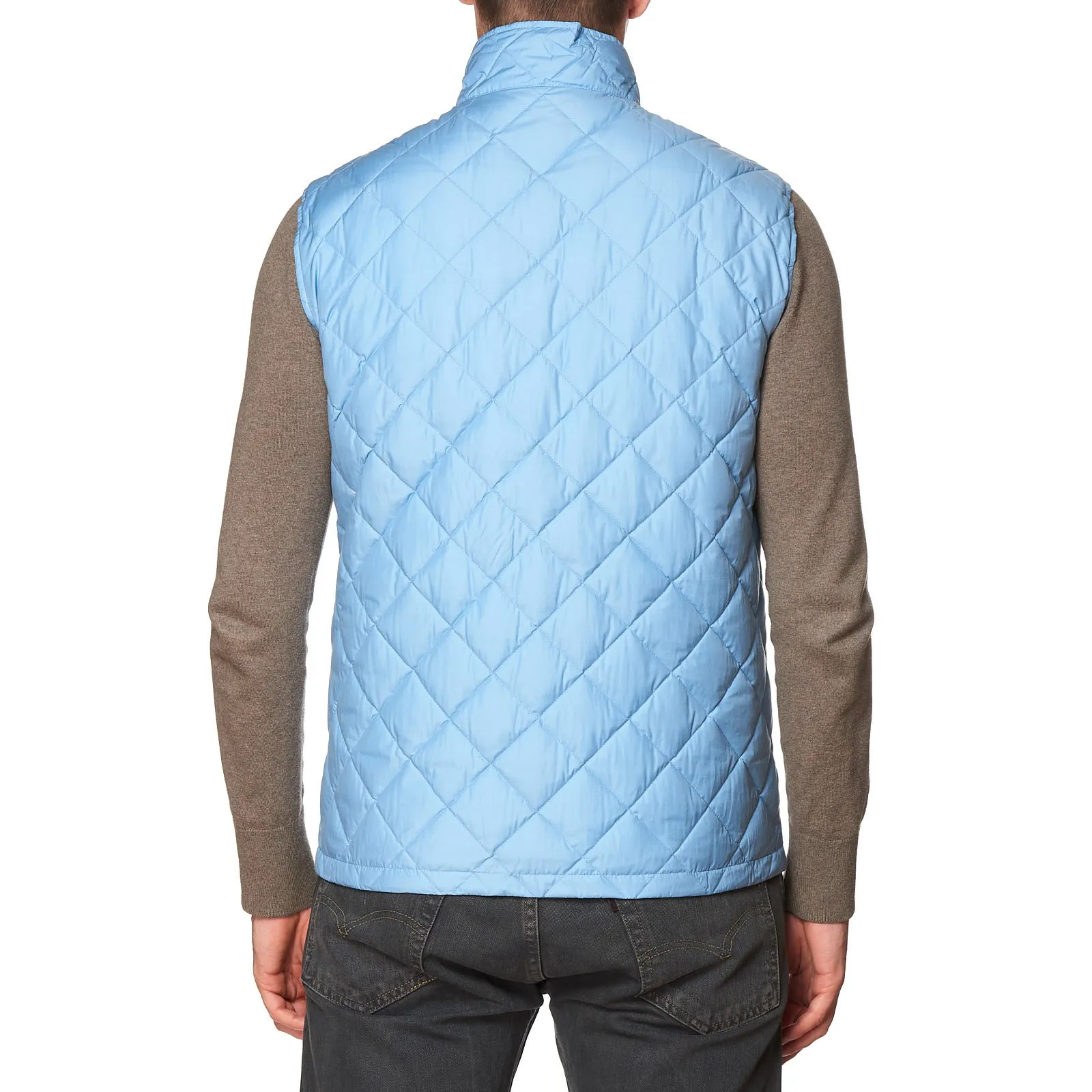 KITON KIRED Super Litek 60g "Peter" Sky Blue Quilted Cotton Goose Down Vest 50 M