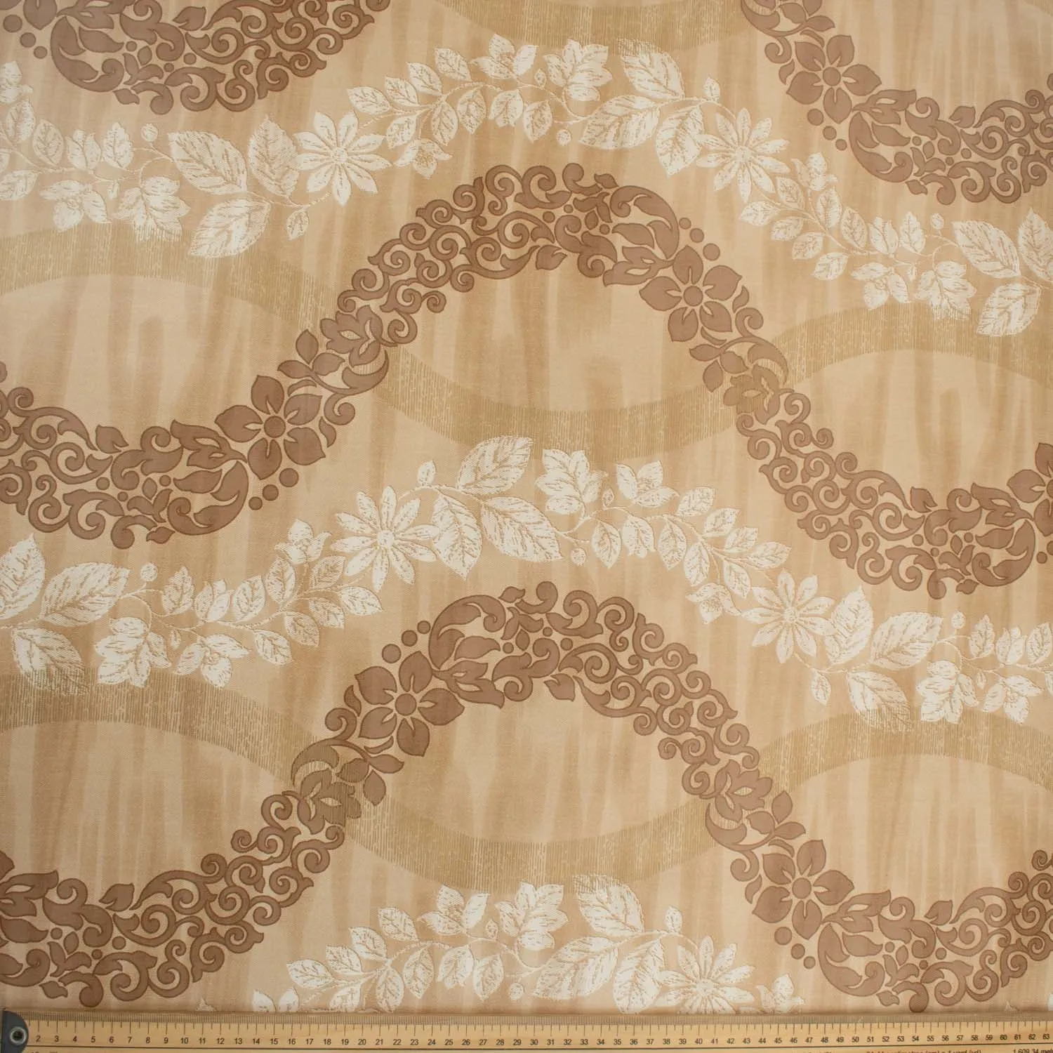 Latte Vines Wave Plastic Tablecloth Fabric