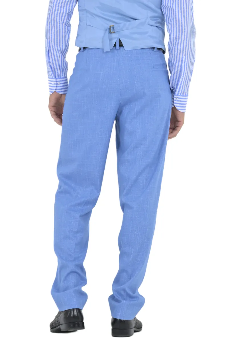 Light Blue Men's Tango Pants With Three Pleats (42,44,46)