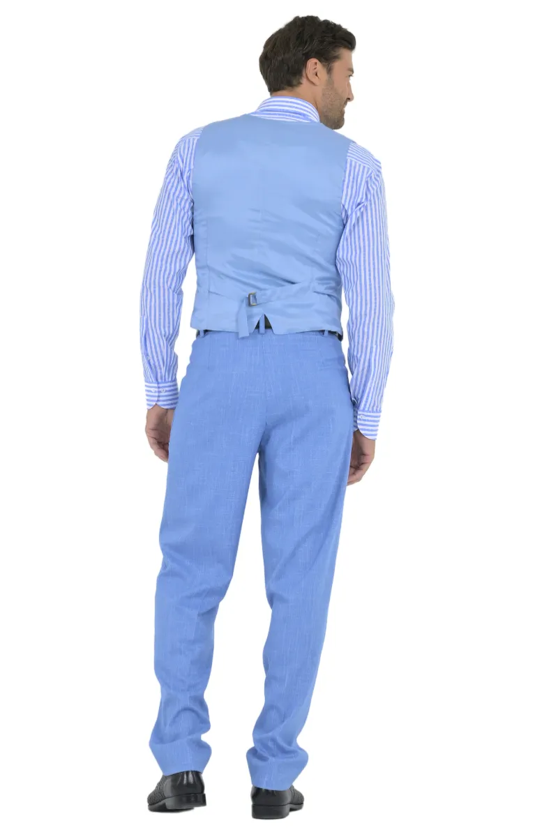 Light Blue Men's Tango Pants With Three Pleats (42,44,46)