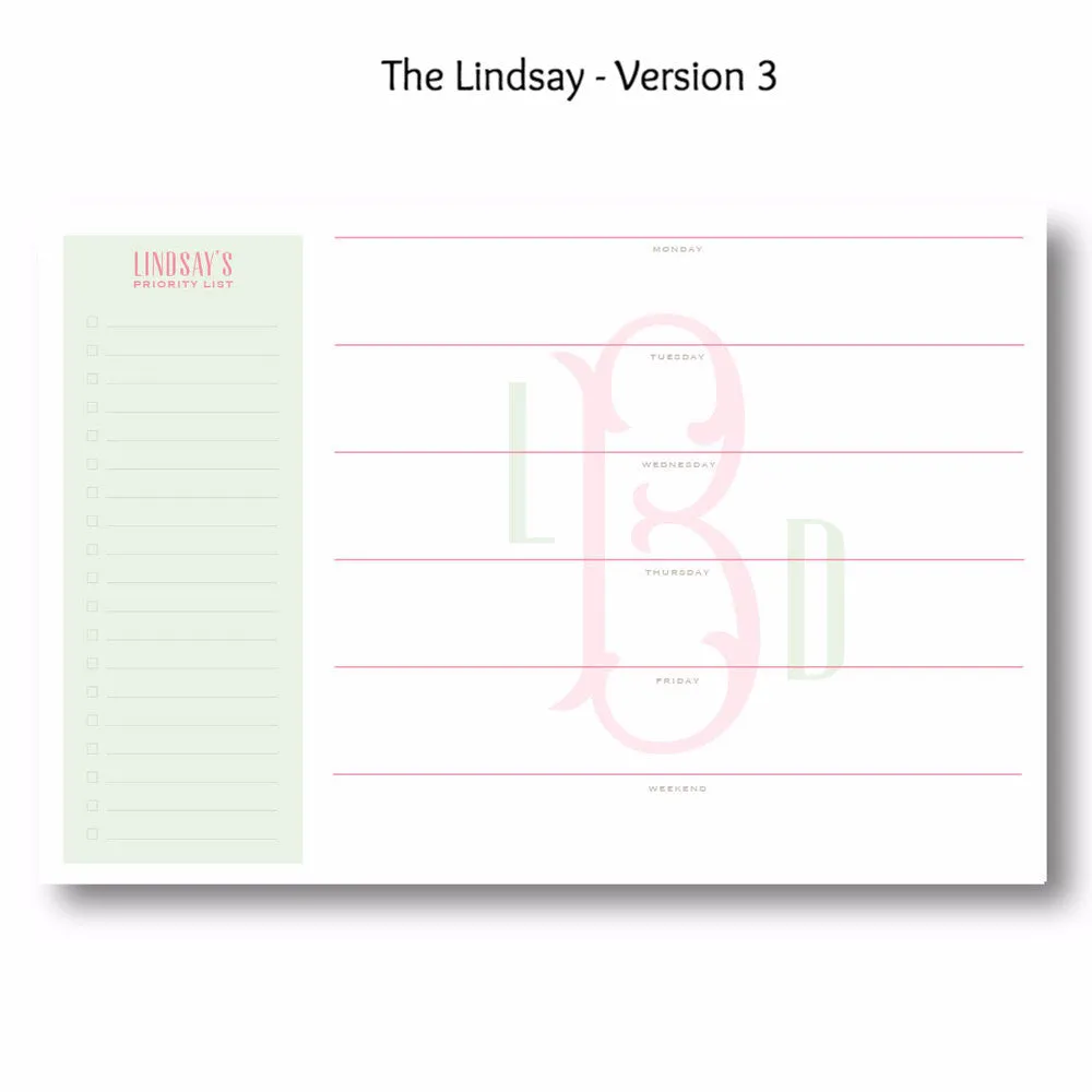 Lindsay - Personalized Desk Pad