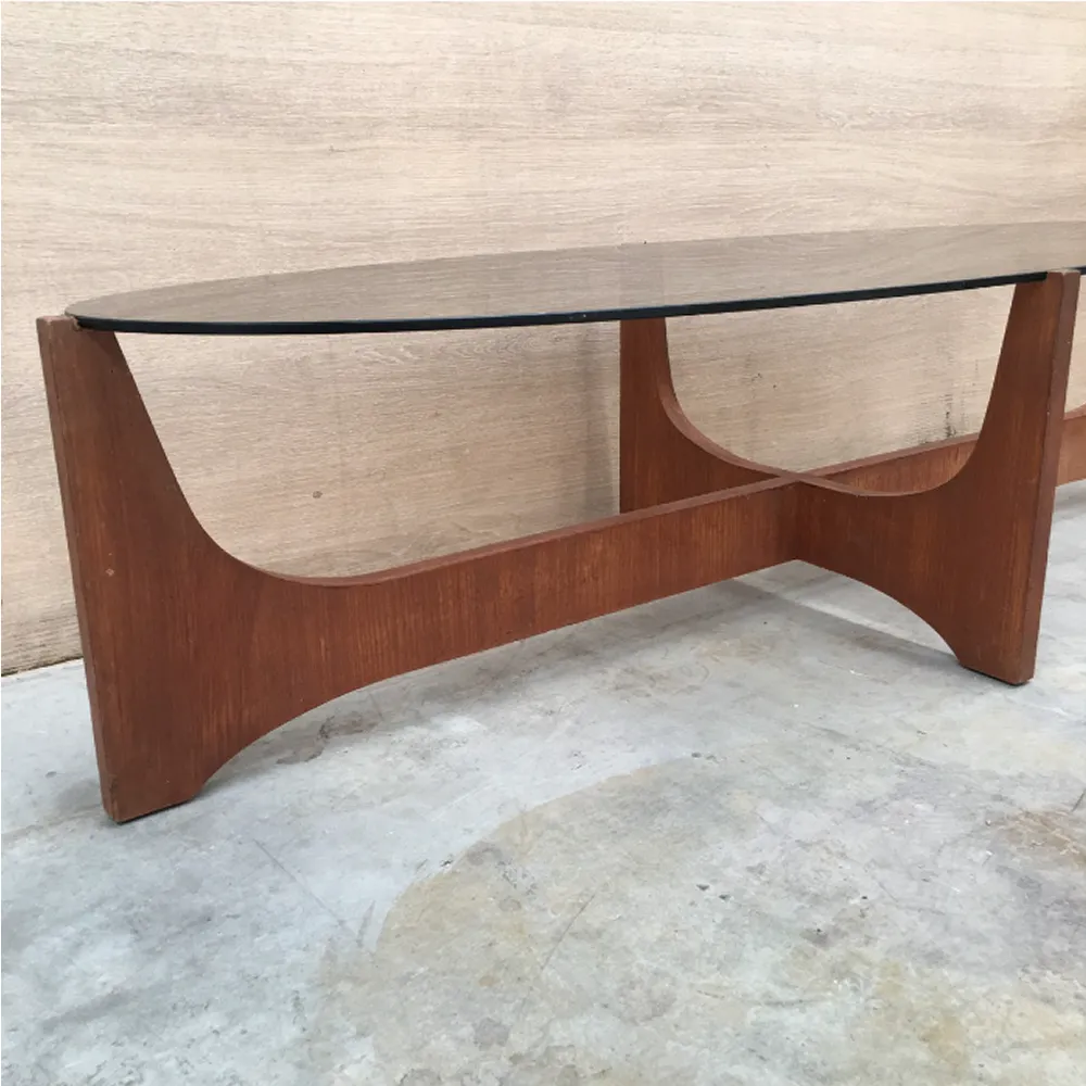 Oval Glass Coffee Table With Base Wood