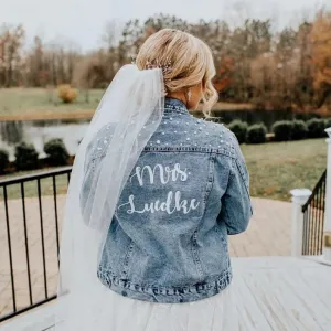 Personalised Pearl Denim Jacket