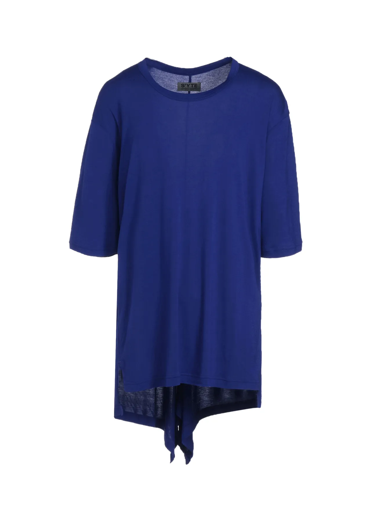 RAYON JERSEY BACK DRAPE FLARE T-SHIRT