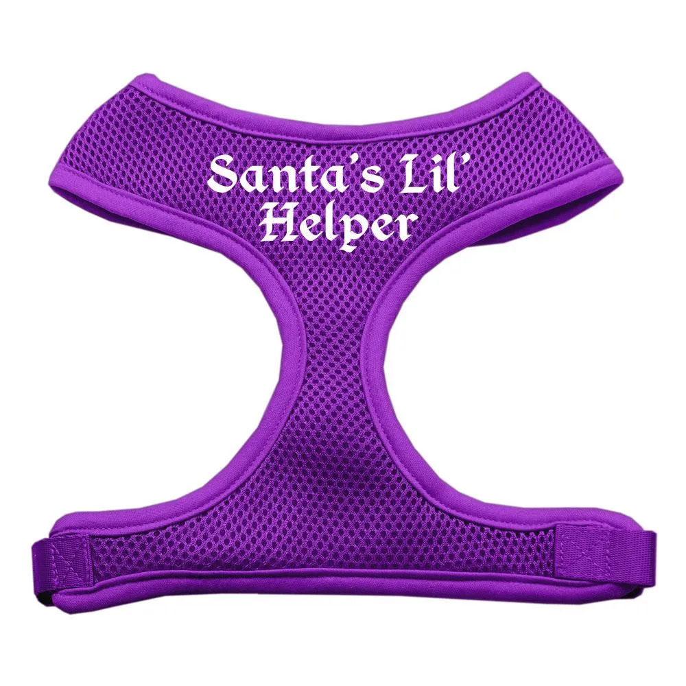 Santa's Lil Helper Screen Print Soft Mesh Harness Purple Small