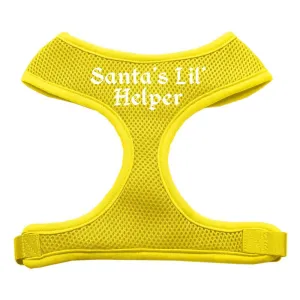 Santa's Lil Helper Screen Print Soft Mesh Harness Yellow Small