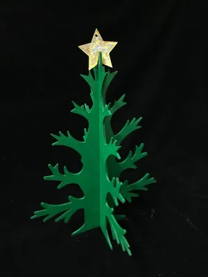 Sustainable wooden DIY Christmas tree with Star