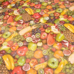 Tropical Fruit Plastic Tablecloth Fabric