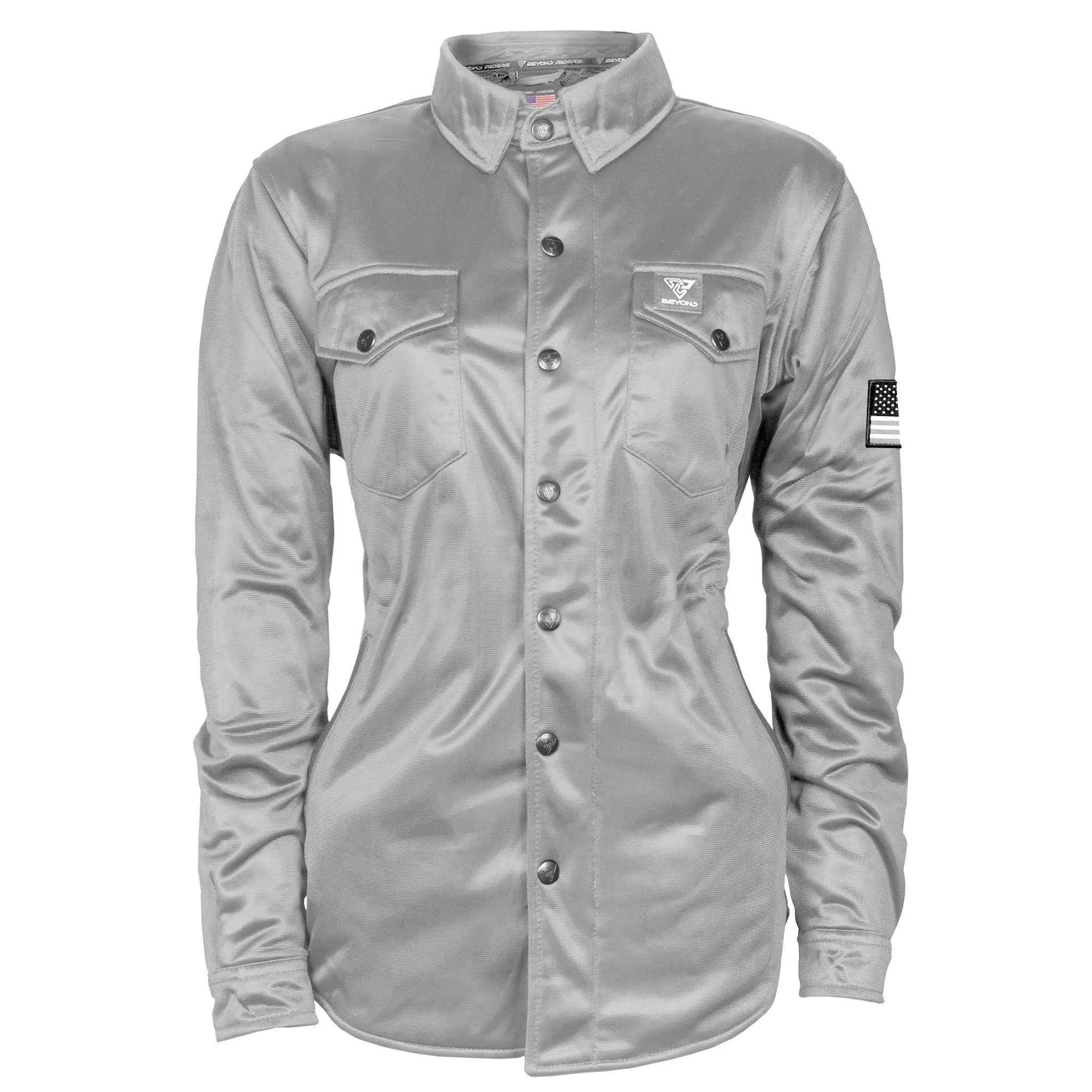 ‌Ultra Protective Shirt for Women - Light Gray Solid with Pads