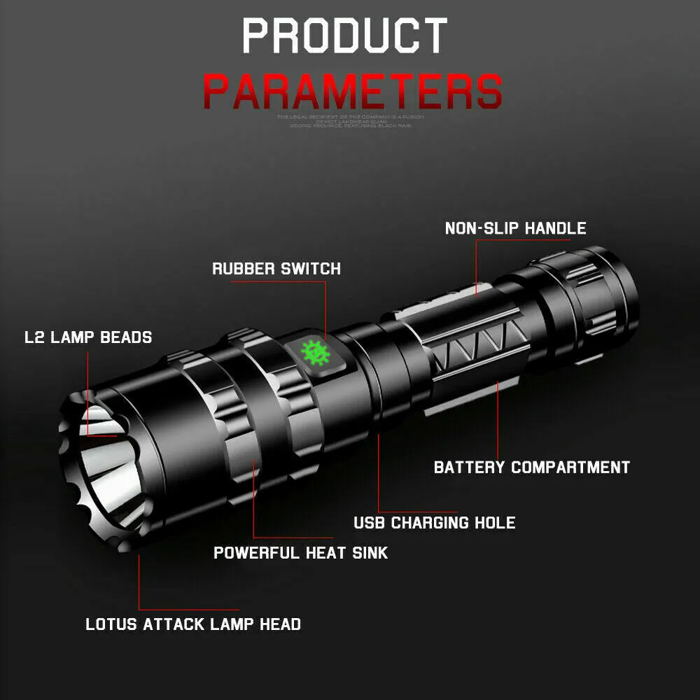 Usb Rechargeable Tactical Flashlight Db-204