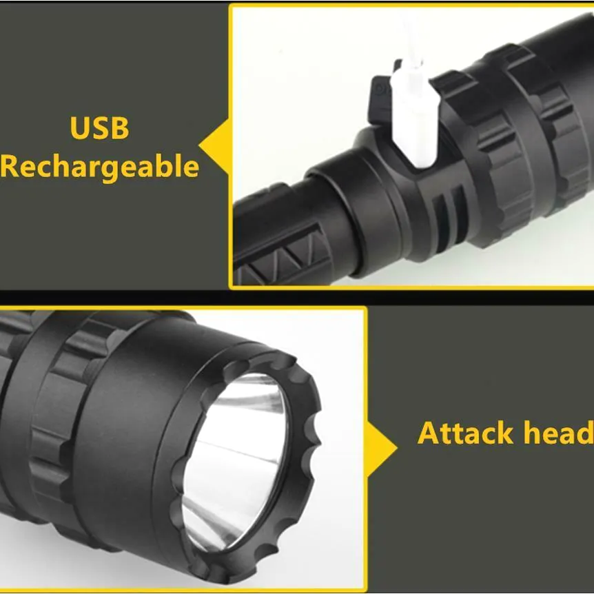 Usb Rechargeable Tactical Flashlight Db-204