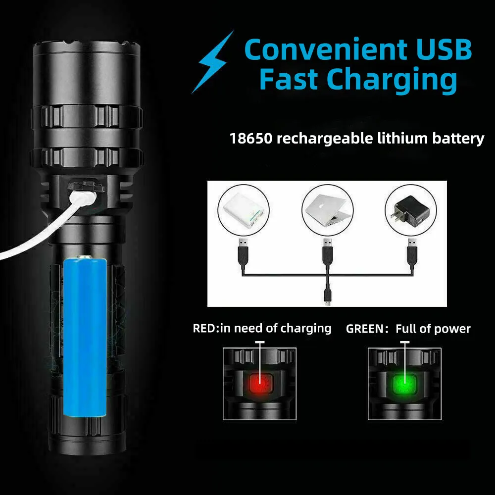 Usb Rechargeable Tactical Flashlight Db-204