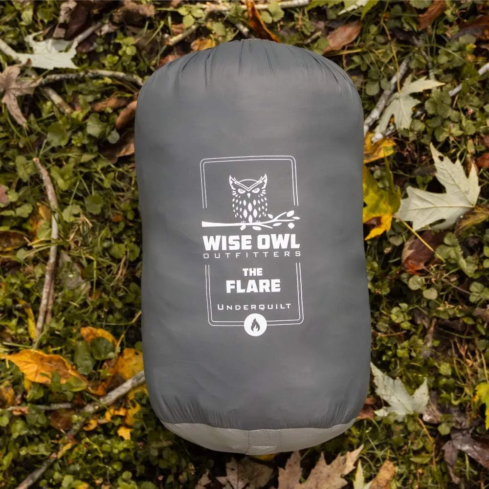 Wise Owl Outfitters Hammock Underquilt for Camping Hammock - Insulated Synthetic Underquilt for Single and Double Hammocks Grey